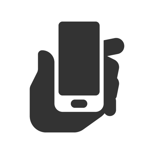 Gray Phone Logo - Phone hand