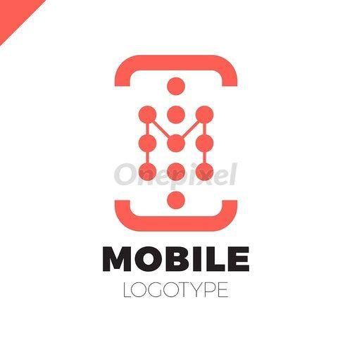Cell Phone App Logo - Mobile phone app letter M logo icon design template elements ...