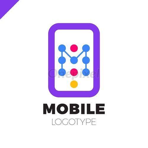 Cell Phone App Logo - Mobile phone app letter M logo icon design template elements ...