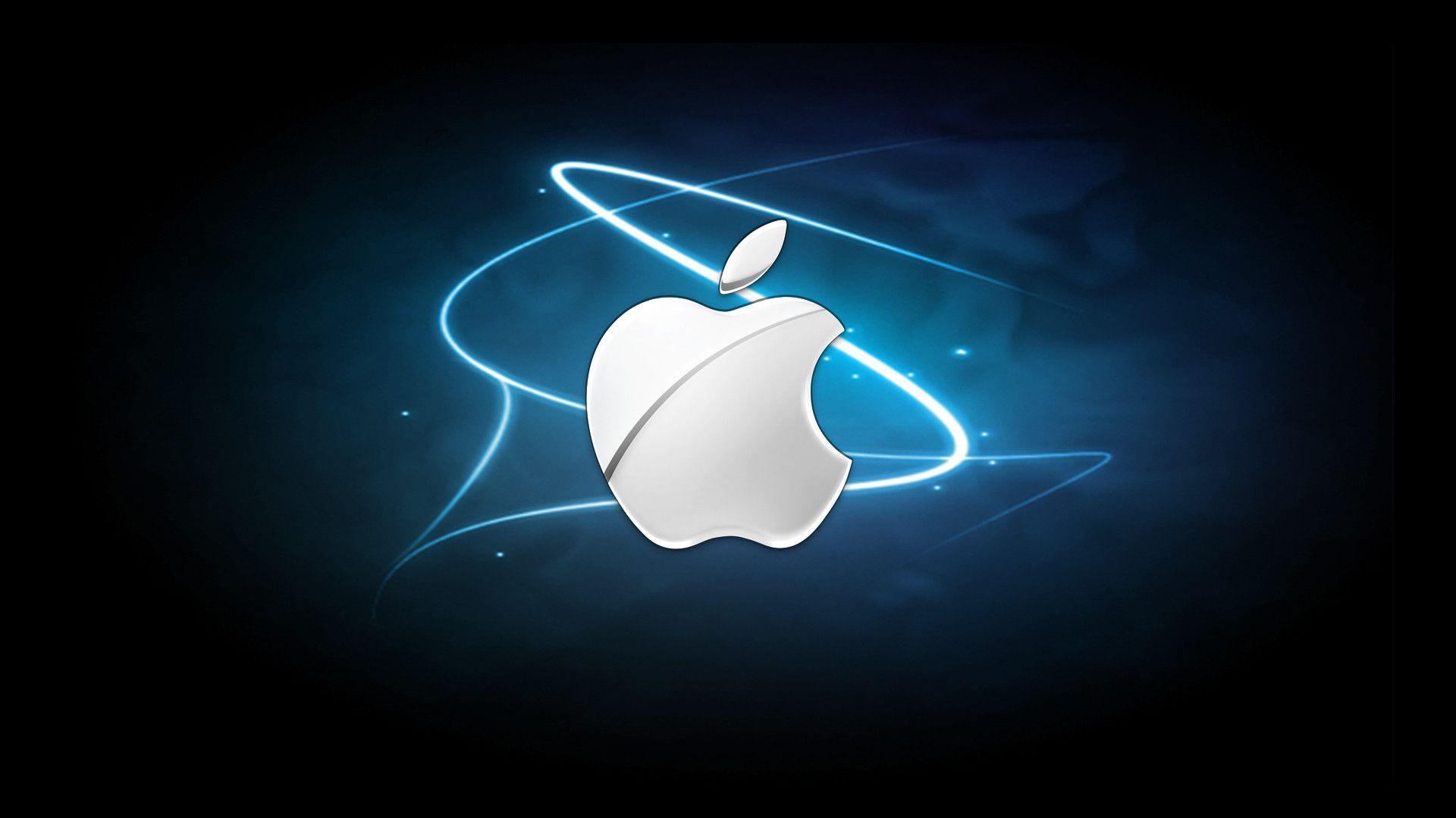 Blueand White Apple Logo - Apple Logo HD Wallpaper
