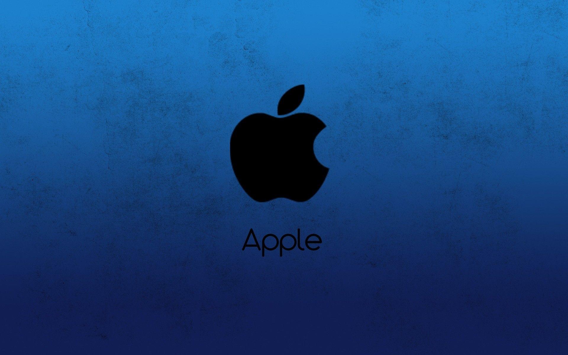 Blueand White Apple Logo - Apple Blue Wallpaper