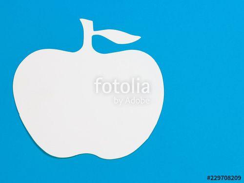 Blueand White Apple Logo - white apple logo on a blue background