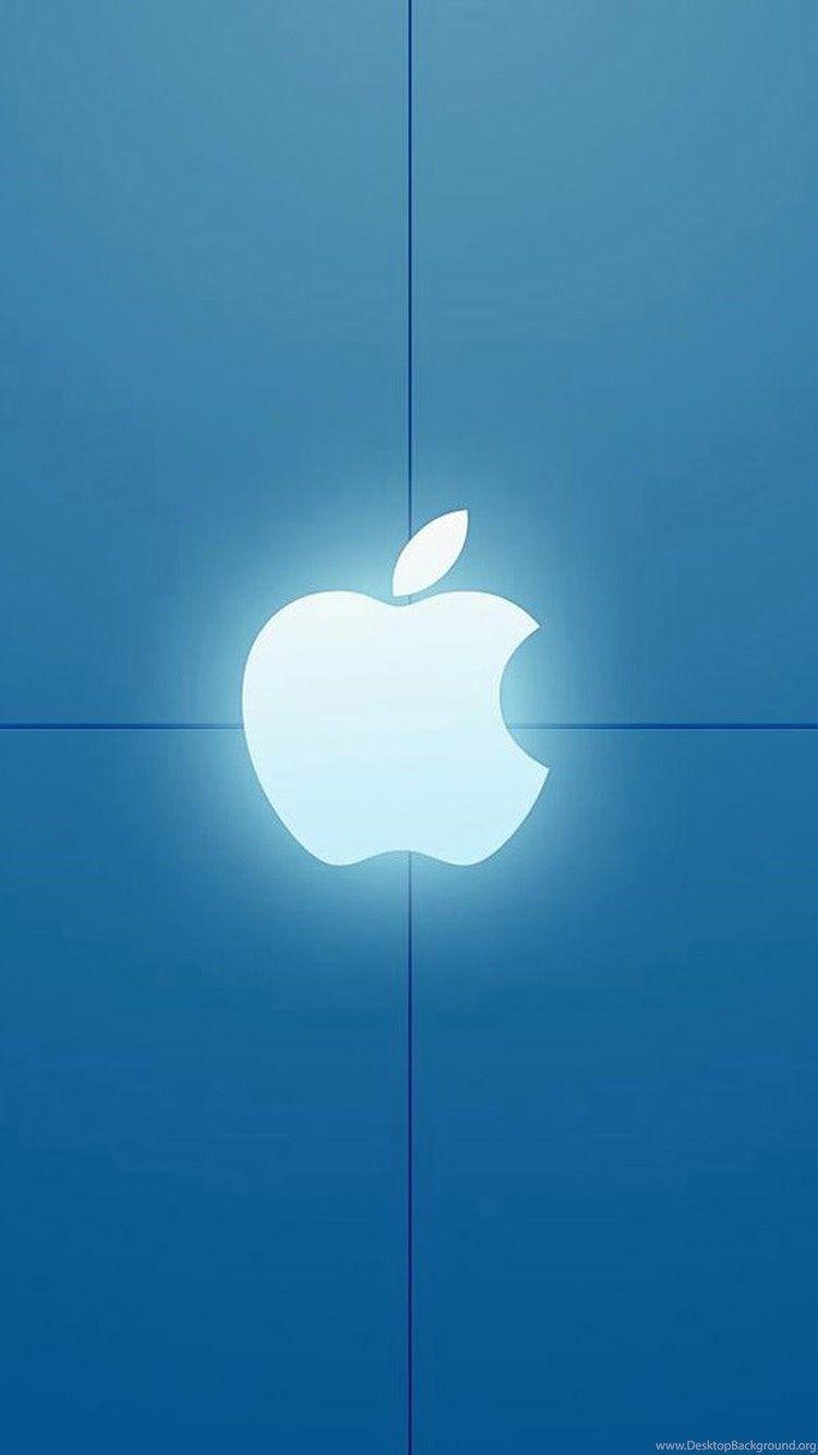 Blueand White Apple Logo - White Squares Apple Logo iPhone 6 Wallpaper Desktop Background