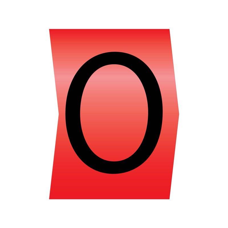 That Has a Red O Logo - Easi-Lok Black on Red Cable Markers - Marking: Letter O - Cablecraft