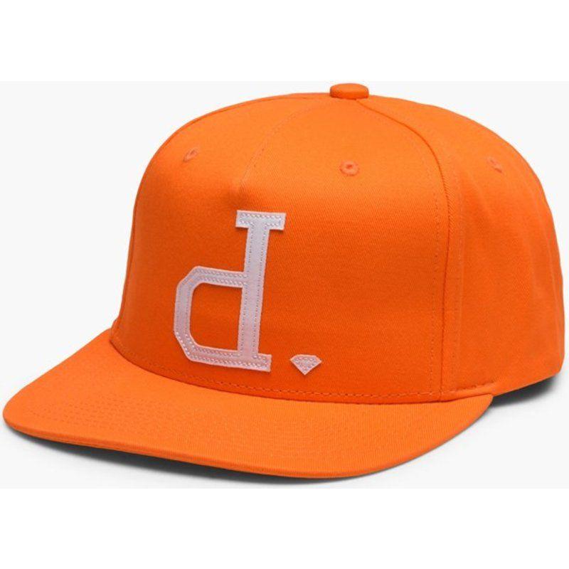 Orange Diamond Logo - Diamond x Un Polo Flat Brim D Logo Orange Snapback Cap: Shop Online ...
