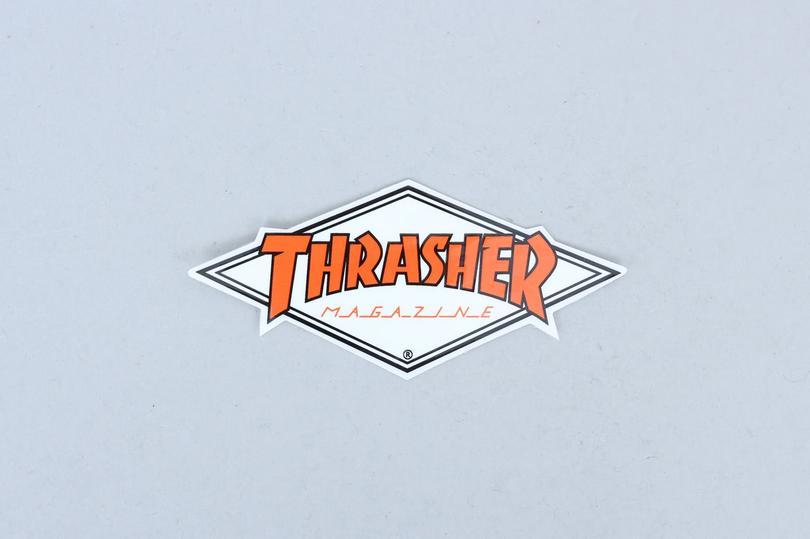 Orange Diamond Logo - Thrasher Diamond Logo Sticker White from Slam City Skates London UK