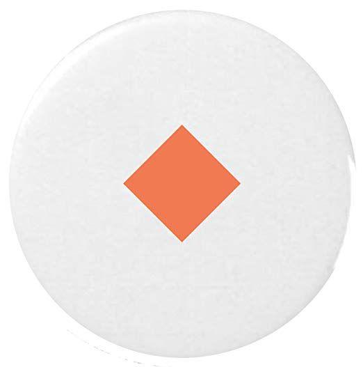 Orange Diamond Logo - Small Orange Diamond Emoji 25mm Button Badge: Clothing