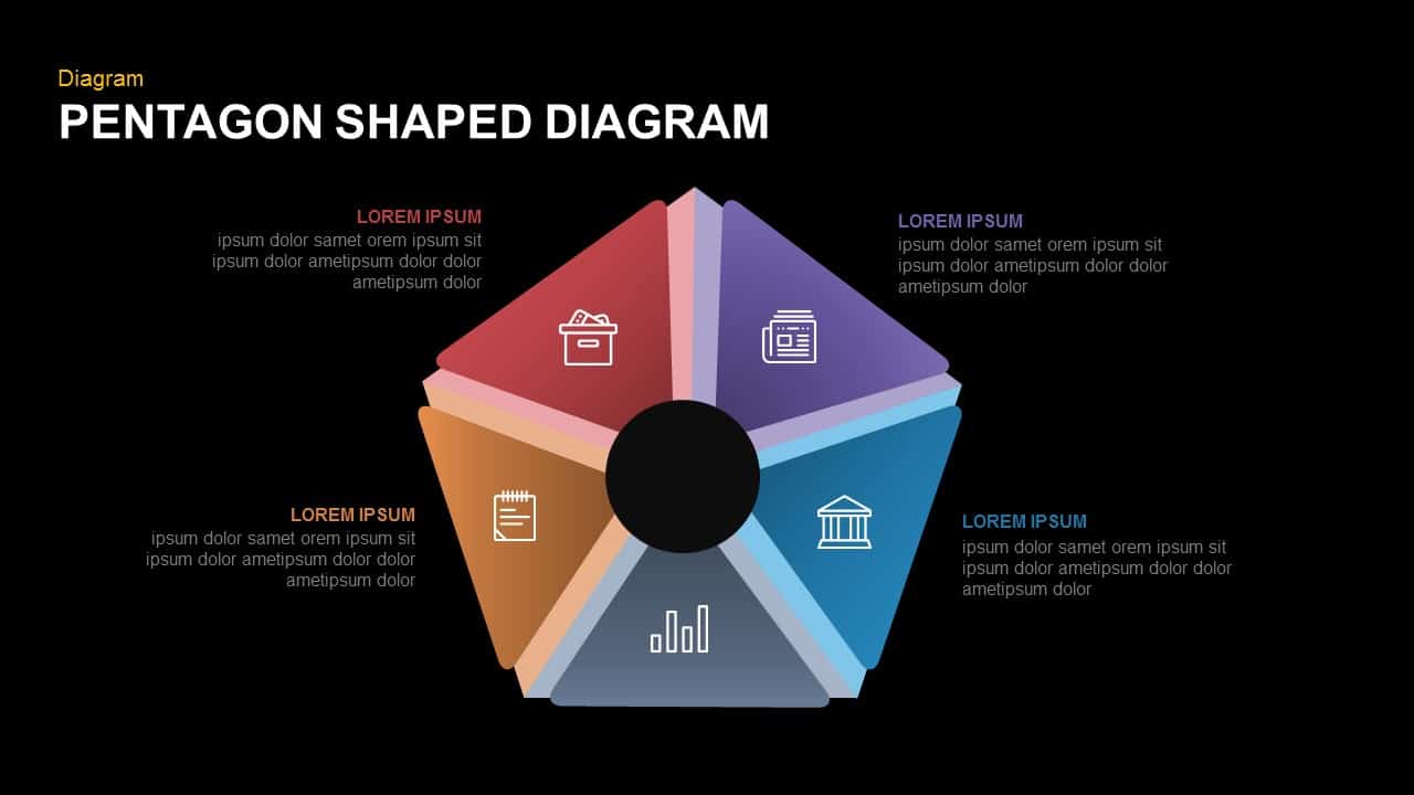Pentagon-Shaped Logo - Pentagon PowerPoint Template and Keynote Slide