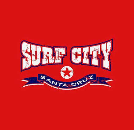Surf Red Logo - Surf City Santa Cruz T-Shirts - Surfing Tee Shirts