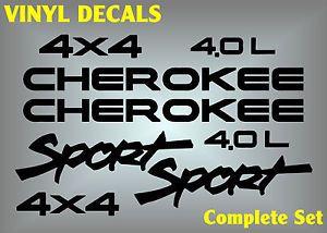 Jeep Cherokee Logo - JEEP CHEROKEE SPORT 4x4 Vinyl Decal Sticker Emblem Logo