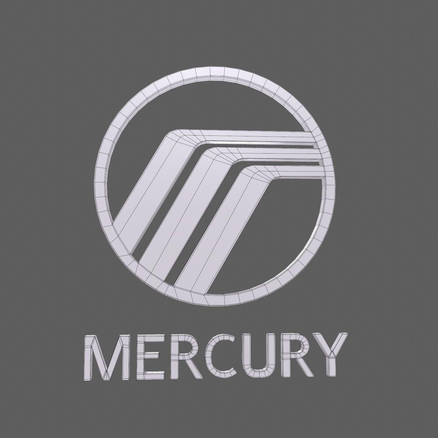 Mercury Car Logo - Mercury car logo keychain 3D model