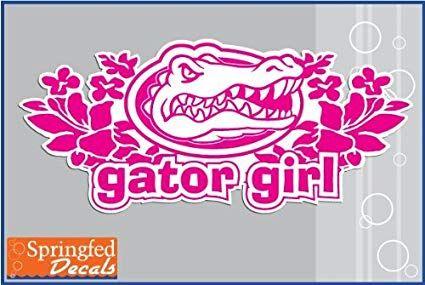 Gator Girl Logo - Amazon.com: Florida Gators PINK HIBISCUS GATOR GIRL #1 6