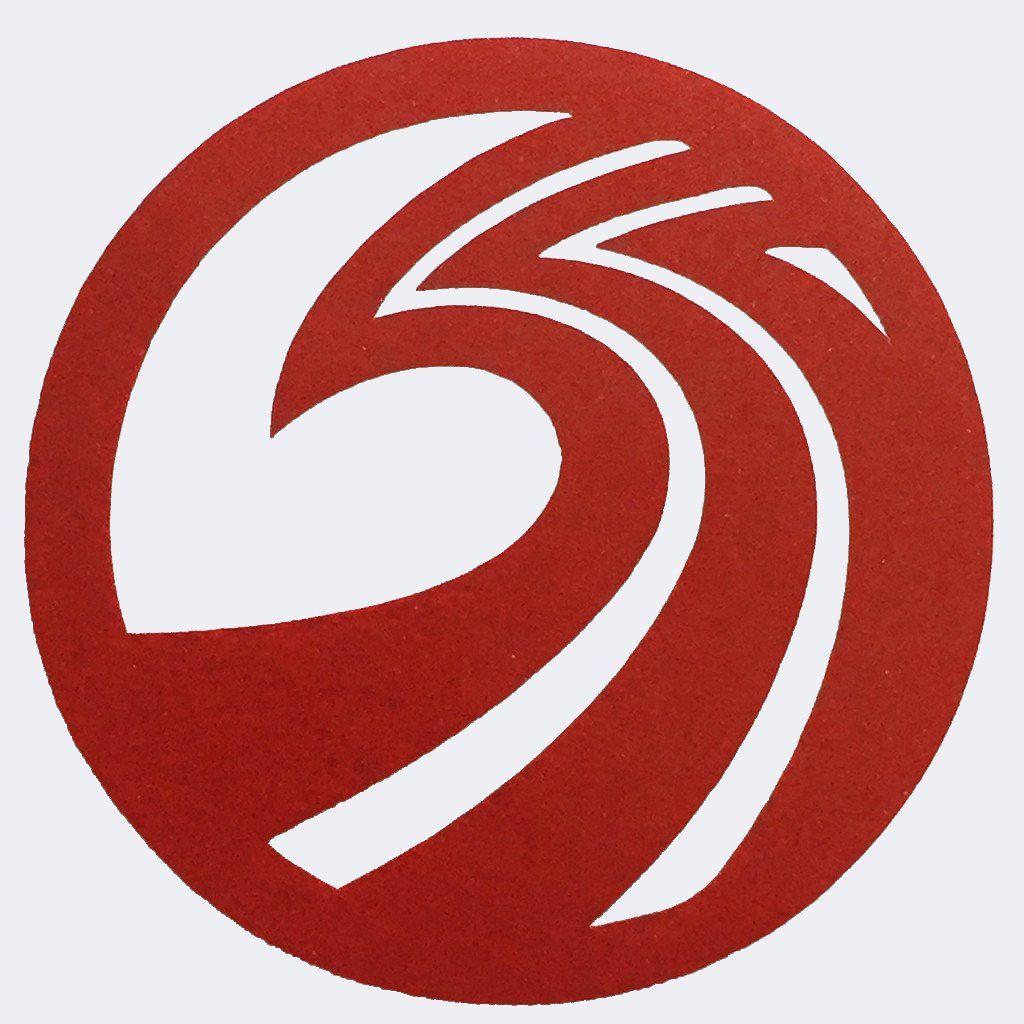 Surf Red Logo - Seaside Surf Shop - New Wave Logo Die Cut- 4.25