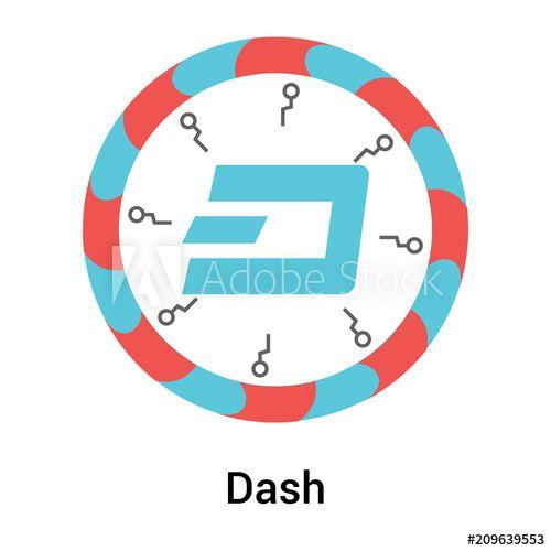 Dash White Logo - Dash icon vector sign and symbol isolated on white background, Dash