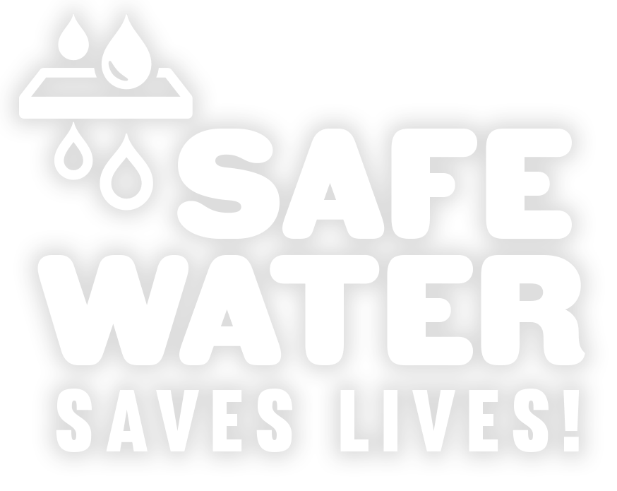 Black and White Water Logo - Safe Water Saves Lives