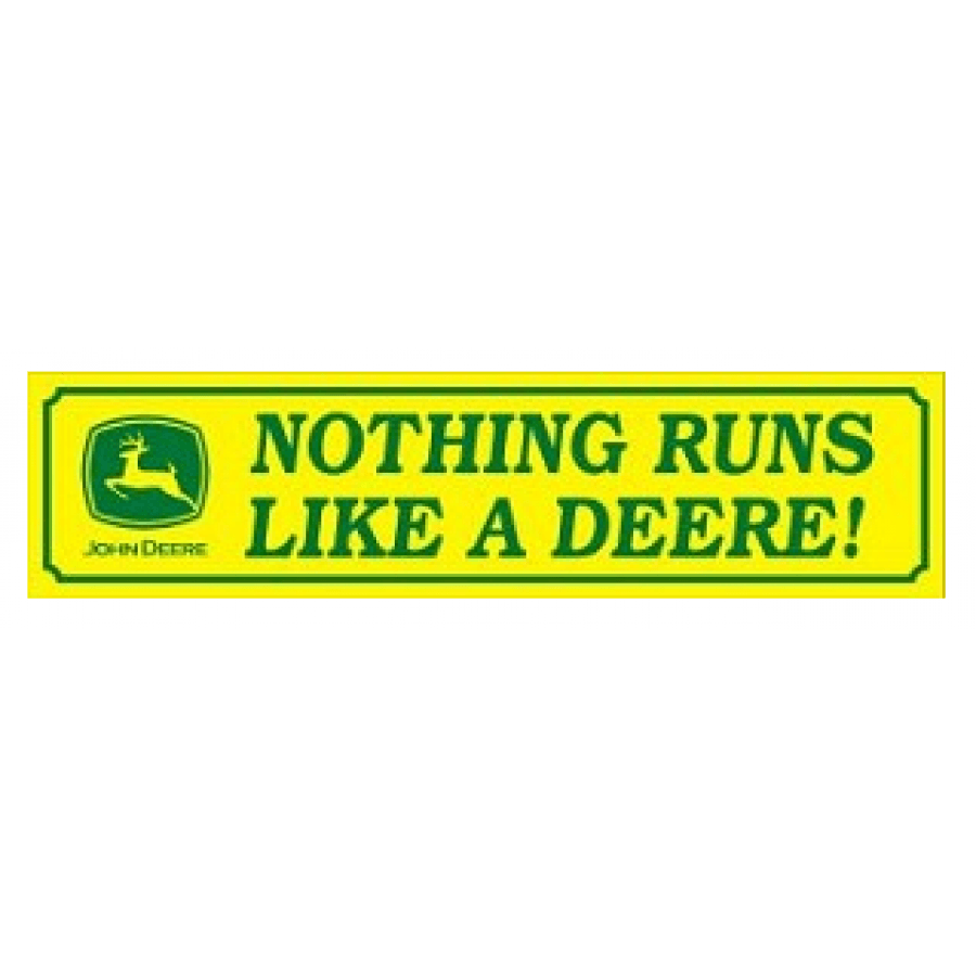 Nothing Runs Like a Deere Logo - John Deere Nothing Runs Like a Deere Bumper Sticker. RunGreen.com