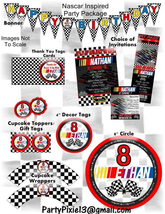 Printable NASCAR Logo - Nascar Inspired Racing Party Package and Invitation