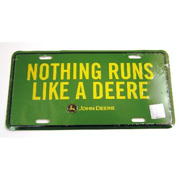 Nothing Runs Like a Deere Logo - John Deere Nothing Runs Like a Deere Metal License Plate
