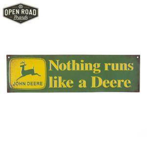Nothing Runs Like a Deere Logo - John Deere Embossed Metal Sign 