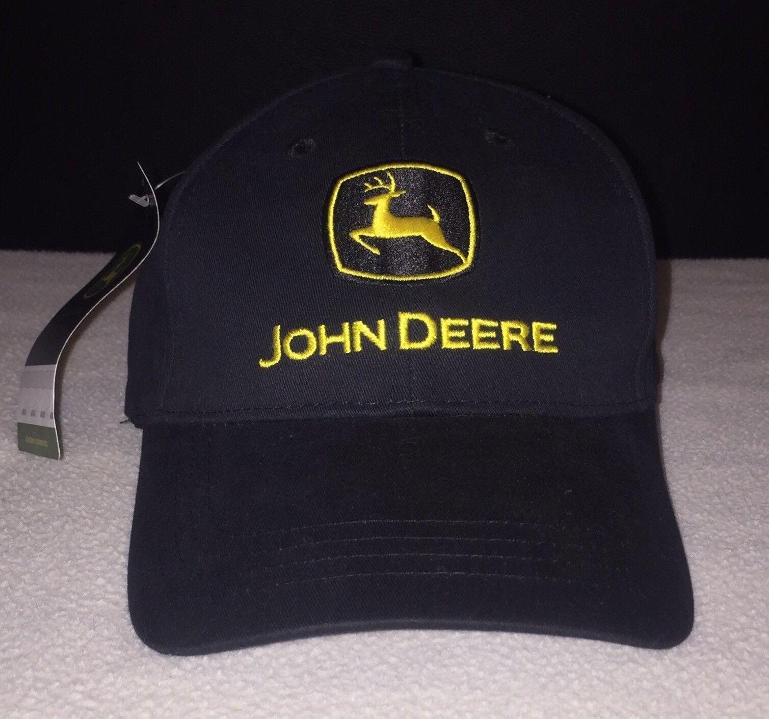 Nothing Runs Like a Deere Logo - New w/ Tags John Deere Adjustable Strapback Black Deere Nothing Runs