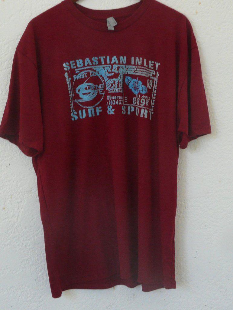 Red Surf Logo - Sebastian Inlet Surf & Sport Cardinal Red Tee with 