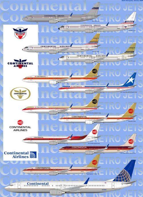Airline Liveries and Logo - A great history of the livery and logos of Continental Airlines