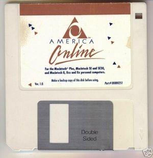 Old America Online Logo - More On AOL's Disc Strategy: $1.19 Floppies, 50% Of All CDs Made ...