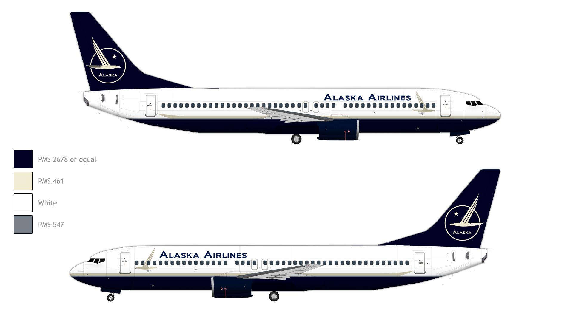 Alaska Airlines Old Logo - A sleek & classy alternate livery for Alaska Airlines : aviation