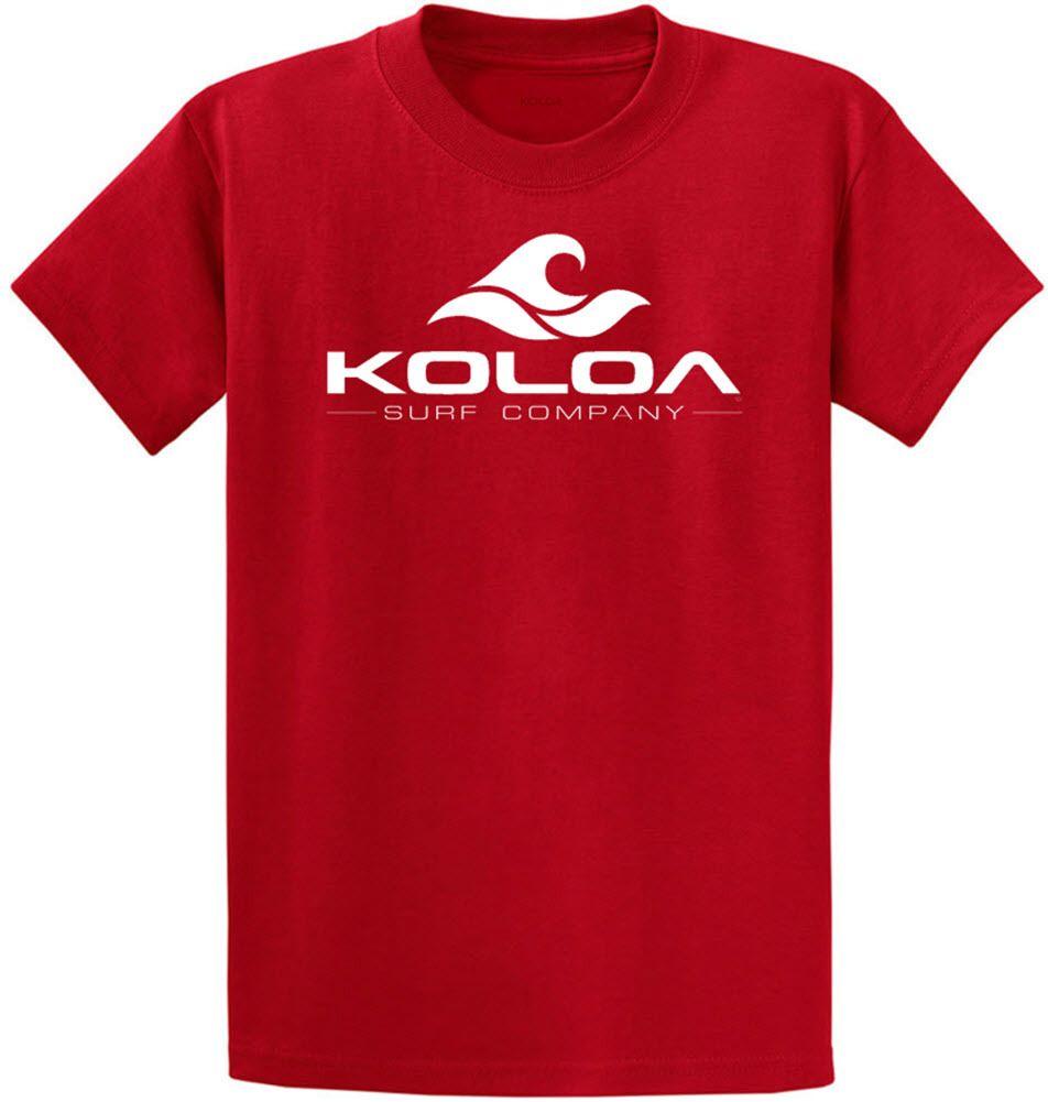 Surf Red Logo - Koloa Surf Wave Logo Red Cotton T Shirts In Regular, Big And Tall