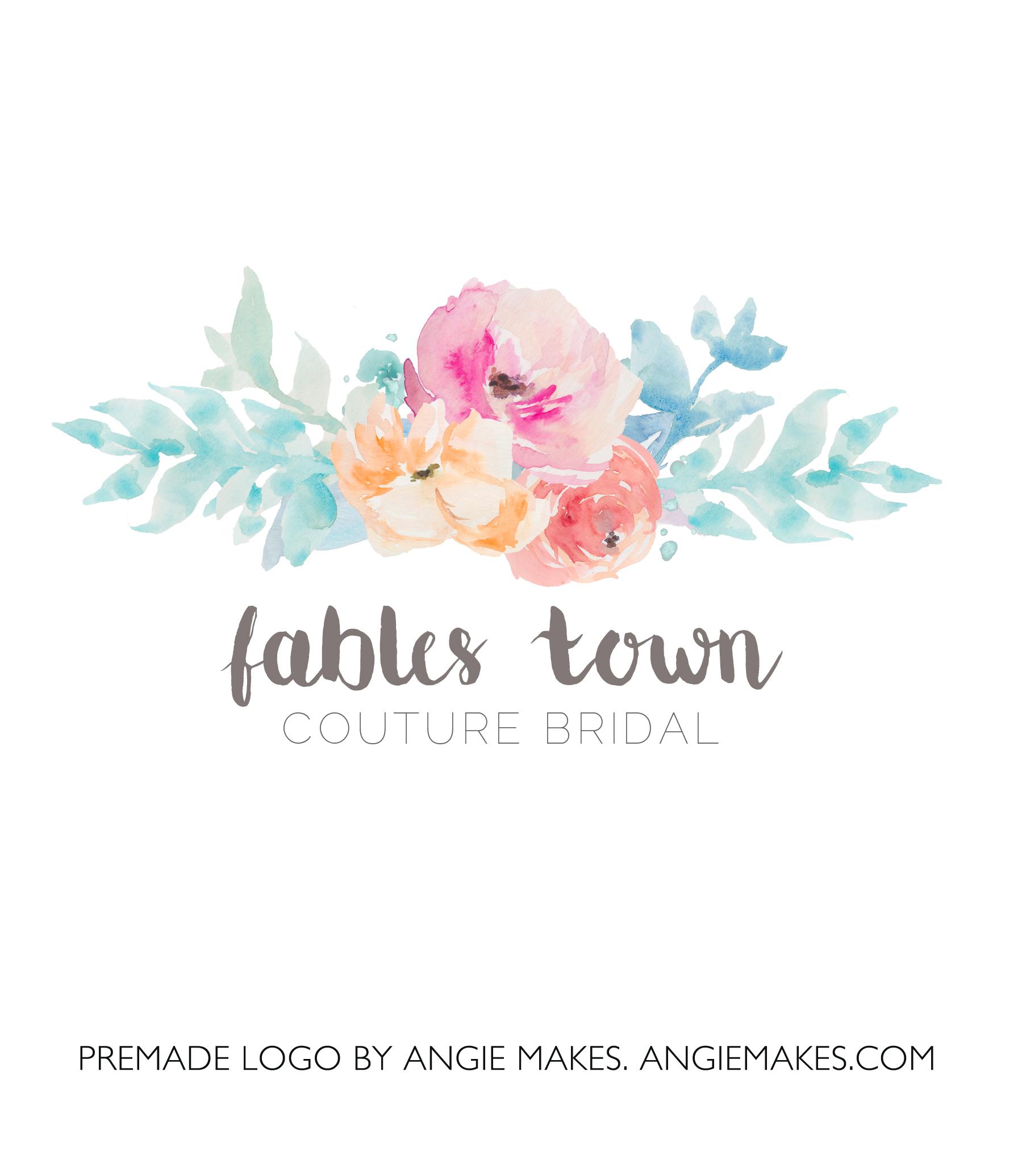 Cute Flowers Logo - Watercolour Flower Logo