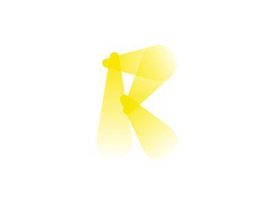 Yellow with and R Star Logo - R letter mark light beams logo design symbol by Alex Tass, logo