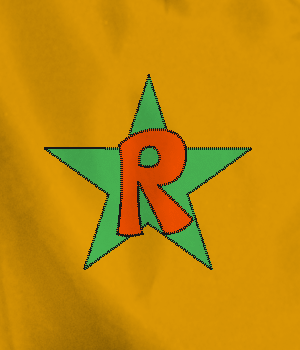 Yellow with and R Star Logo - yellow Kids Cape with kelly-green star and orange R - Custom Adult ...