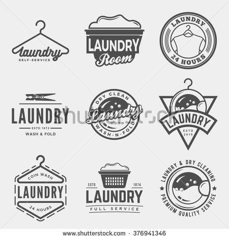 Laundry Service Logo - vector set of laundry logos, emblems and design elements. logotype ...