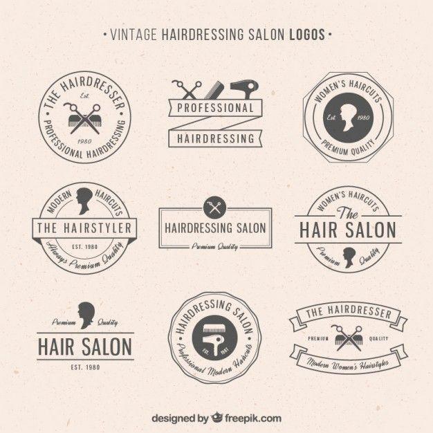 Rustic Salon Logo - Hairdressing salon logos in vintage style Vector