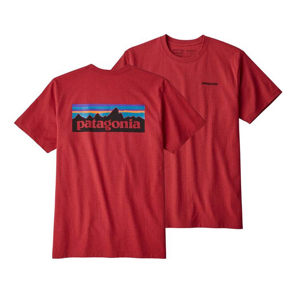 Surf Red Logo - Patagonia P 6 Logo Responsibili Tee, Static Red Wind And Fire