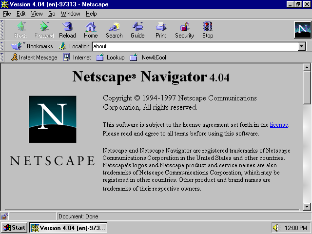 Netscape Browser Logo - A Visual Browser History, from Netscape 4 to Mozilla Firefox - The ...