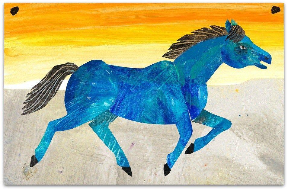 Green and Blue Horse Logo - The Artist Who Painted A Blue Horse Book Corner