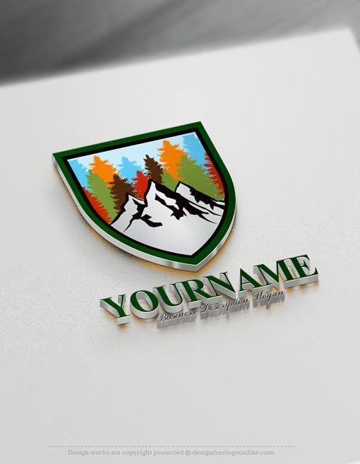 Create a Mountain Logo - Create online Forest mountains Logo design Logo Maker. Logo