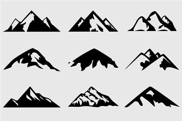 Create a Mountain Logo - Mountain Shapes For Logos Vol 3 Shapes for Graphic Design