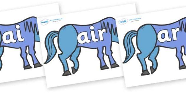 Green and Blue Horse Logo - Phase 3 Phonemes on Blue Horse to Support Teaching on Brown