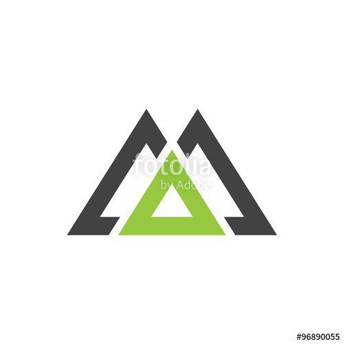 Triangle with Green M Logo - Grey And Green Triangle Mountain Logo Template