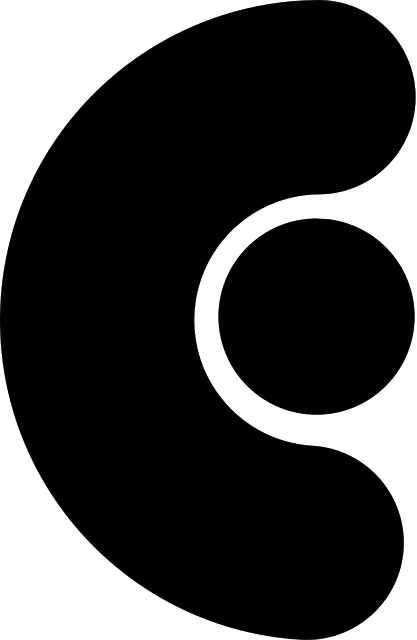 Semicircle with Black and White Logo - Free Letterheads: E, e, ε, c, curve, dot, semicircle. Free