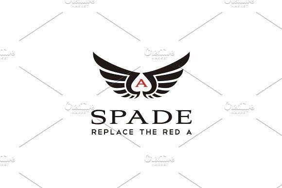 Spade Logo - Wings & Negative Ace Spade logo ~ Logo Templates ~ Creative Market