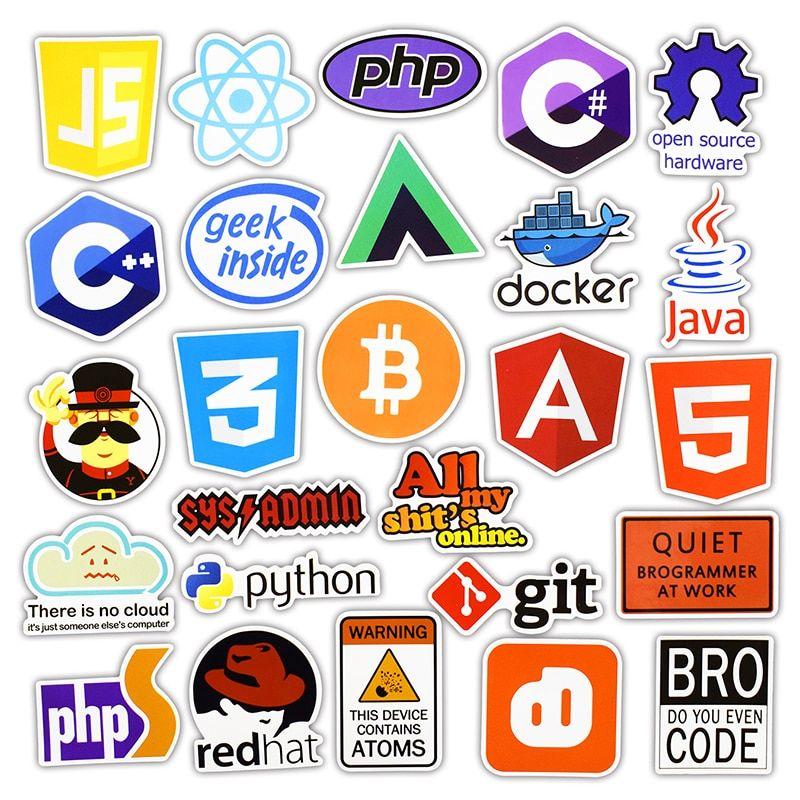 Programming Logo - US $1.97 34% OFF|50 Pcs Internet Java JS Php Html Cloud Docker Bitcoin  Programming Language APP Logo Cool Stickers for Laptop Car DIY Stickers-in  ...
