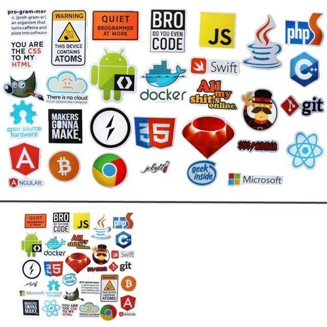 Internet App Logo - 30pcs/Lot Java Internet JS Php Docker Bitcoin Html Cloud Programming ...