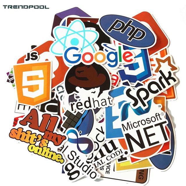 Cloud Internet Logo - 50 Pcs Java Internet JS Php Docker Bitcoin Html Cloud Programming ...