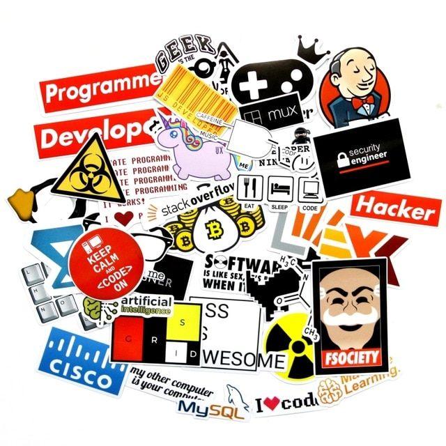 Aliexpress App Logo - 40 Pieces/set SQL Programming Geek Hacker Bitcoin developer Language ...