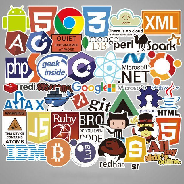 Aliexpress App Logo - Pcs Internet Java JS Php Html Programming Language Sticker Cloud