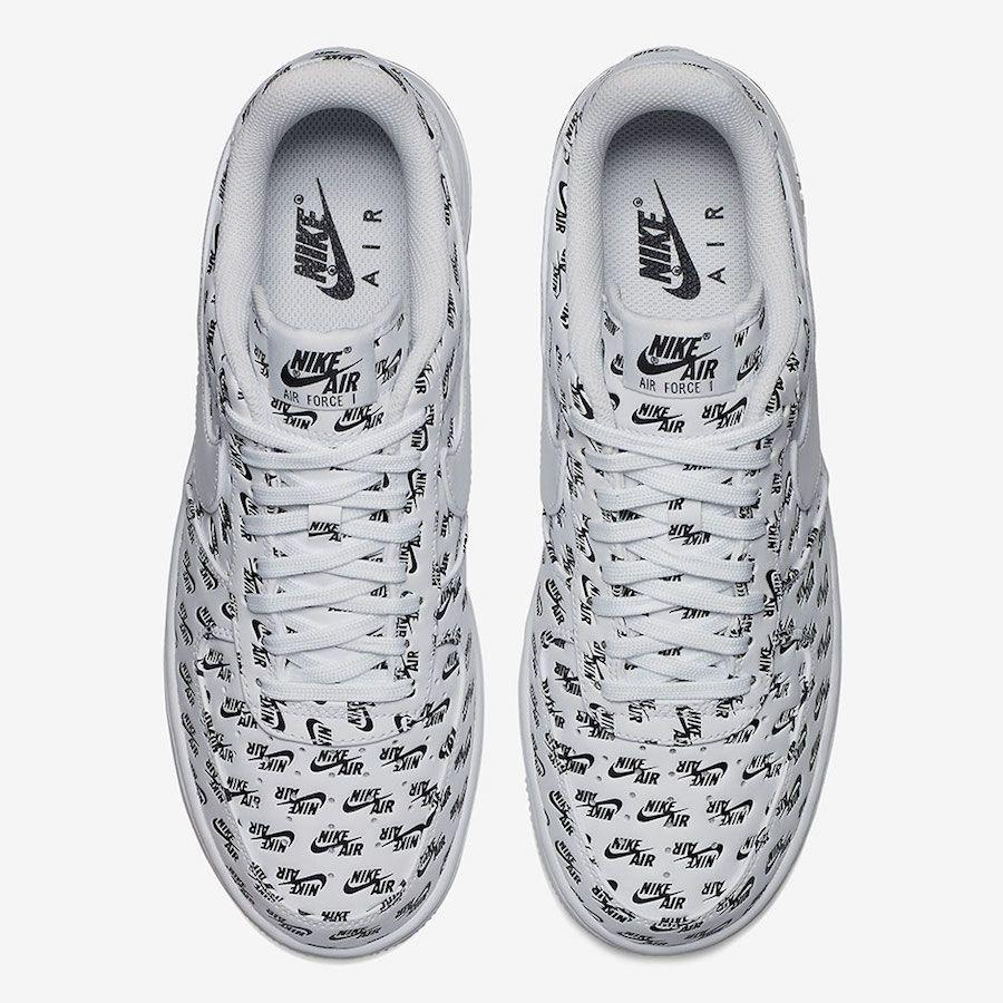 Shoes Air Force Logo - Release Date: Nike Air Force 1 Low All Over Logo White • KicksOnFire.com