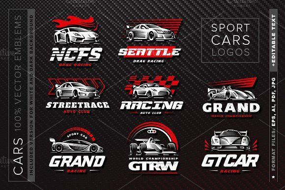 All Sports Cars Logo - Sport cars logo set Logo Templates Creative Market